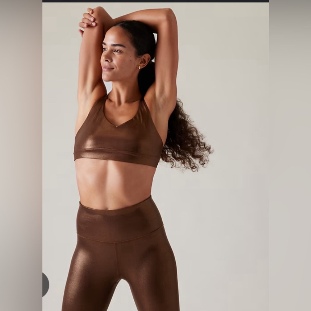 ☕️🍂🍁🎇Athleta Bronze Metallic 
 Leggings - Picture 3 of 9